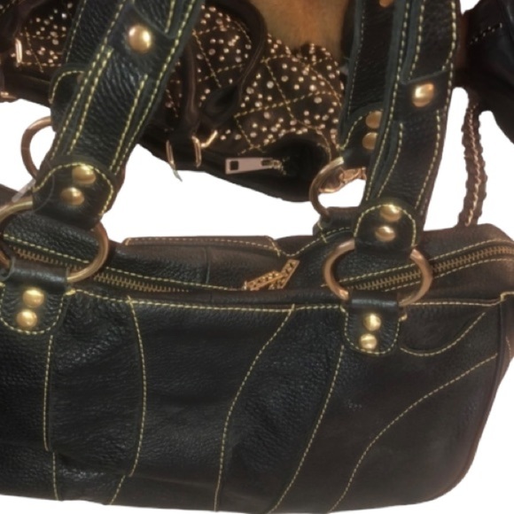 Maxx New York size medium large black leather brass detail perfect lining - Picture 10 of 15